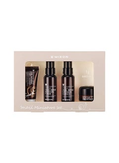 MIZON MIZON Snail Line Set Korean Snail Skincare Essentials Set Mini Sized Snail Foam Cleanser Toner Essence and All in One Facial Cream to Improve Skin Tone Fine Wrinkles Smooth Moisturize 