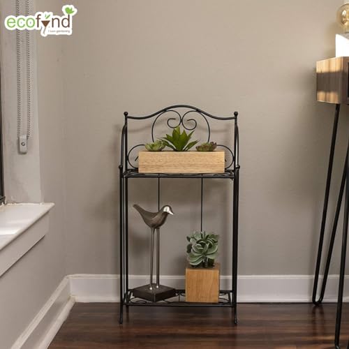 ecofynd Elite Plant Stands for Outdoor Balcony, Flower Pot Stand for Indoor Plants, Metal Planter Stand for Living Room, home decor, Indoor & Outdoor plants, 2 Tier, (Black) - Image 5