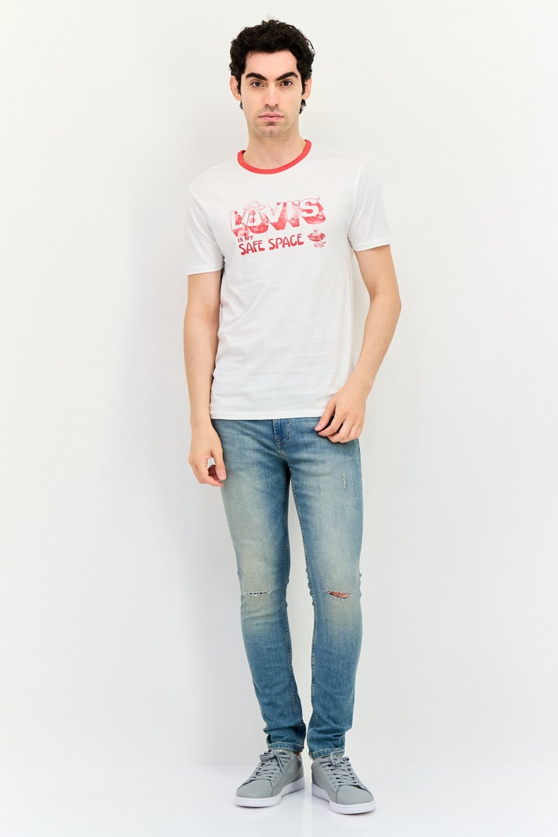 Levi's تي شيرت رجالي بأكمام قصيرة وياقة دائرية بطباعة جرافيك، أبيض - Image 3