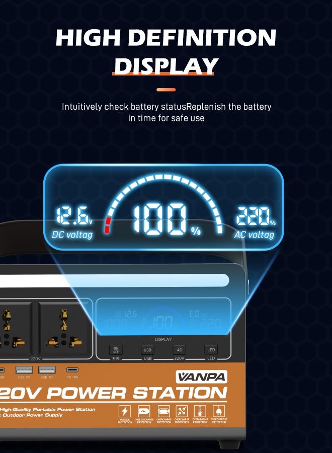 فانپا 300W محطة طاقة محمولة 200Wh مولد للطاقة الشمسية مع AC 220V إخراج بطارية ليثيوم ذات سعة كبيرة طاقة محمولة للتخييم - Image 4