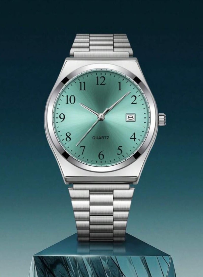 QUARTZ Men's watch with metal strap, with calendar, suitable for work and daily use - Image 2