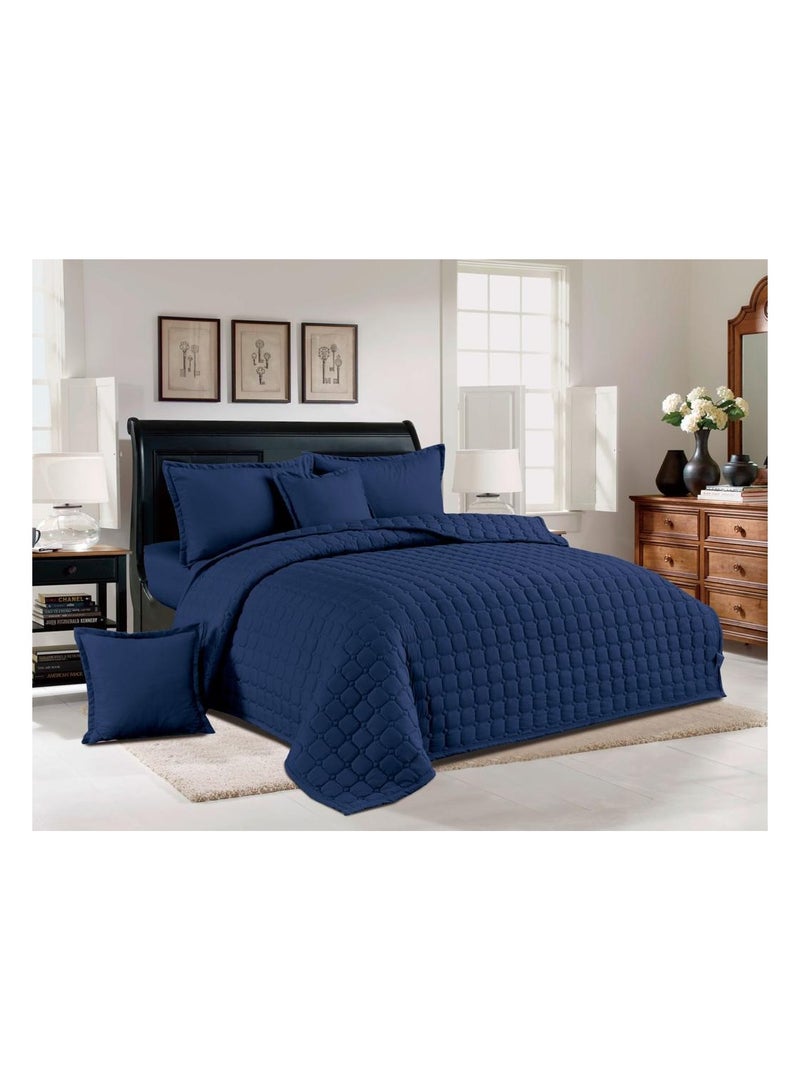 مينج لي طقم لحاف نفر مفرش سرير مضغوط مكون من 4 قطع مايكروفايبر   لحاف مقاس 160 في 220 سم - Image 1