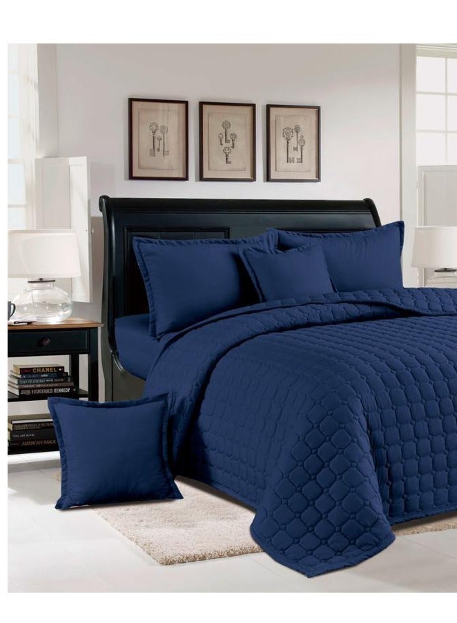 مينج لي طقم لحاف نفر مفرش سرير مضغوط مكون من 4 قطع مايكروفايبر   لحاف مقاس 160 في 220 سم - Image 3