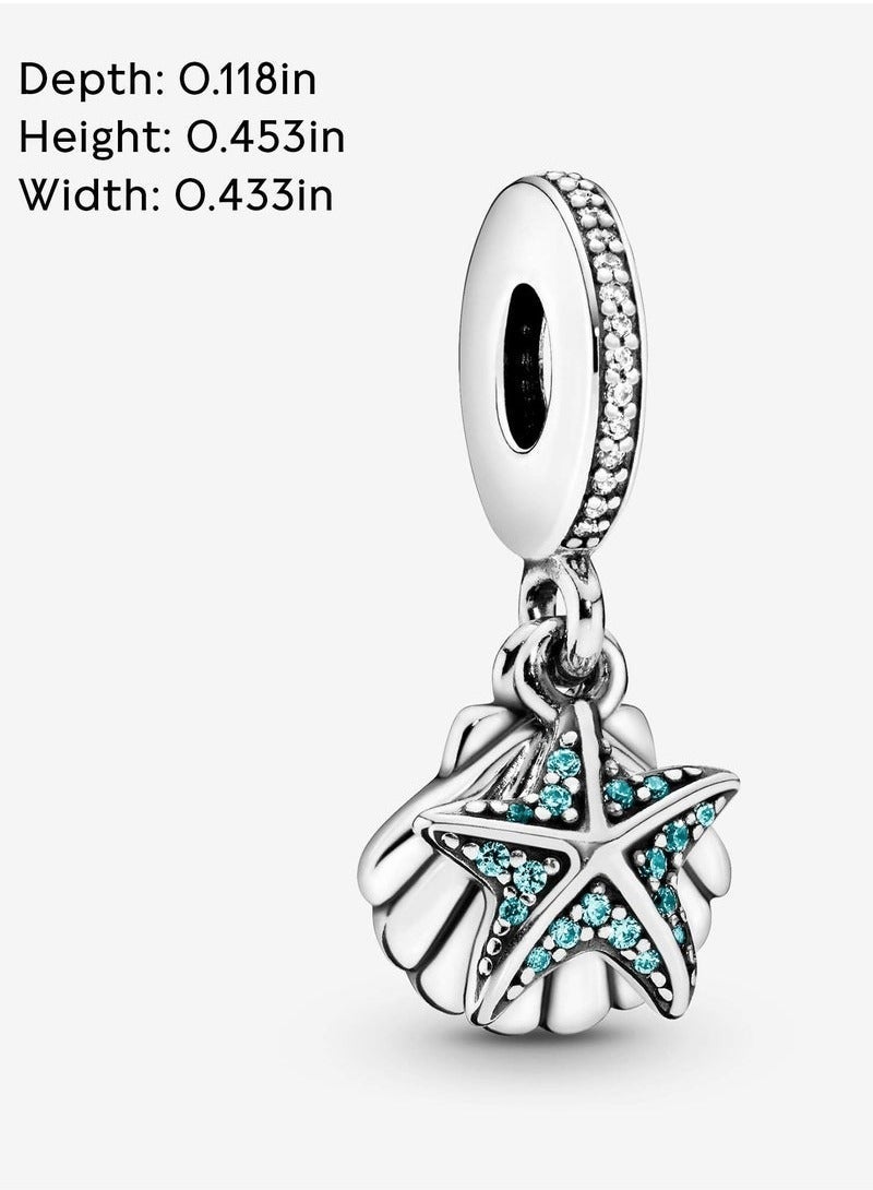 Pan Pan Starfish and Shell Pendant Cubic Zirconia Pendant 925 Sterling Silver - Image 5