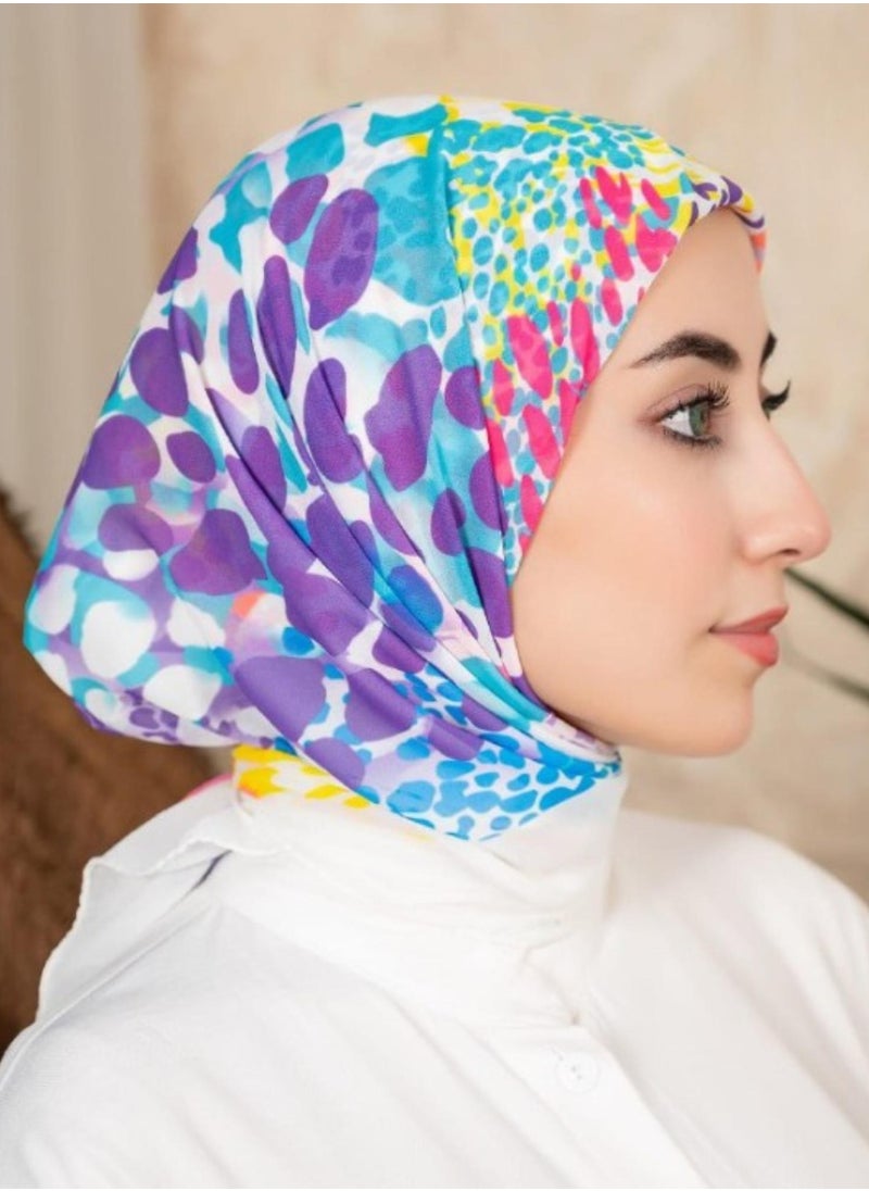 Generic - Digital Crepe Square Scarf 90x90cm, Lightweight and Elegant Silk Scarf, Modern Design Printed with Vibrant Colors, Perfect Scarf Hijab for Occasions and Daily Use, Multicolor - Image 1