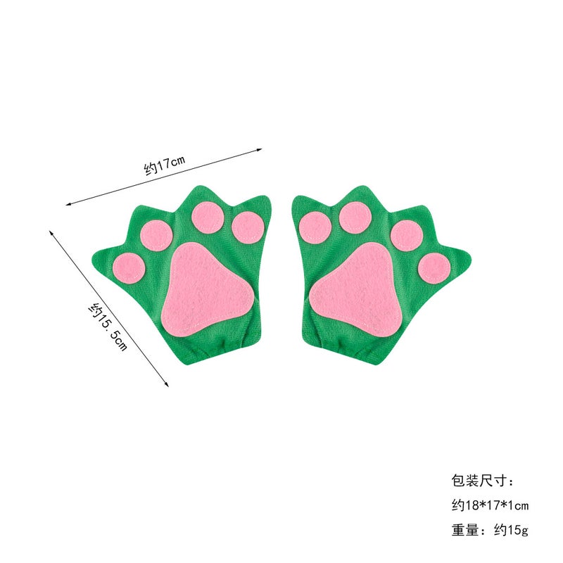Cosplay Cartoon Claw Mittens grass green gloves 