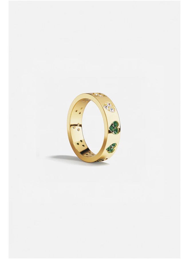 MONACO - APM Green & White Heart Ring - Image 1