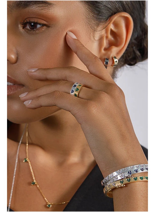 MONACO - APM Green & White Heart Ring - Image 1