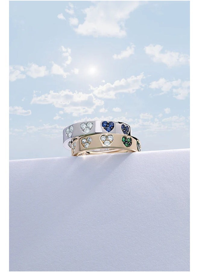 MONACO - APM Green & White Heart Ring - Image 1