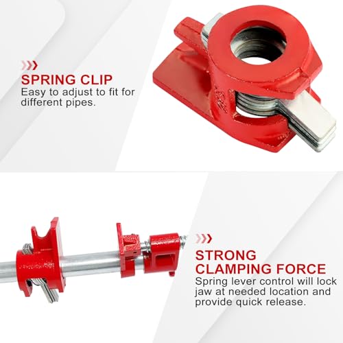 FLKQC 3/4" Wood Gluing Pipe Clamp Set | Pack of 8 Heavy Duty Pipe Clamps Quick Release Metal Pipe Clamp for Woodworking Workbench(8pcs 3/4") - Image 4