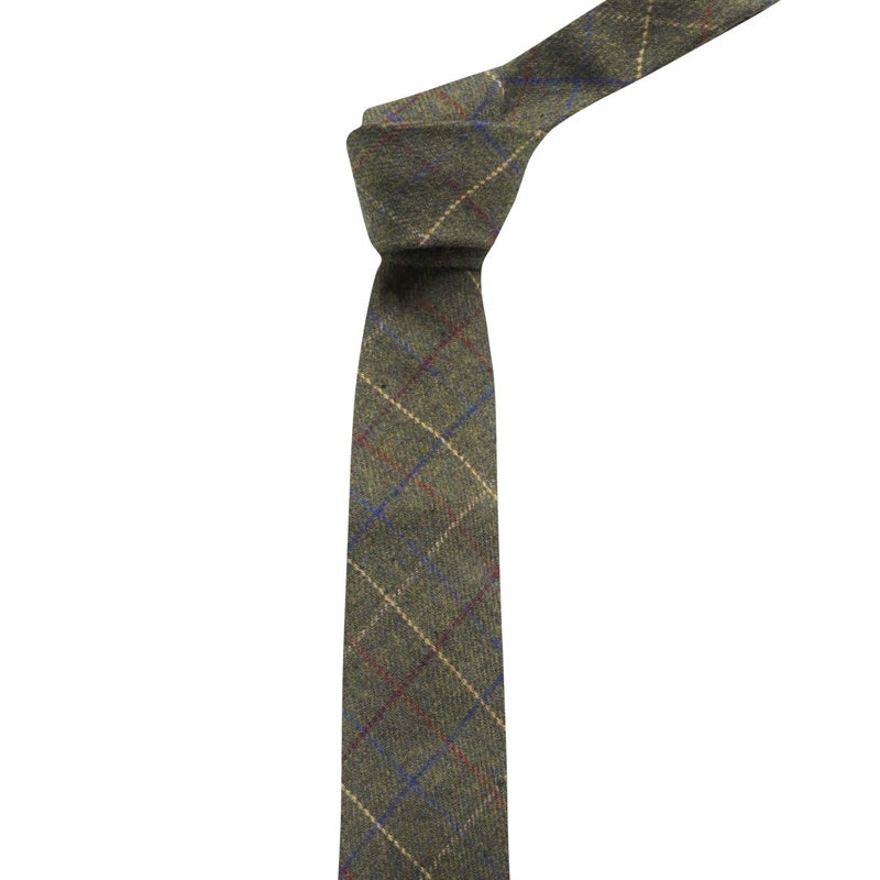 King & Priory Heritage Check Regency Green Necktie, Tweed, Mens NeckNecktie - Image 2