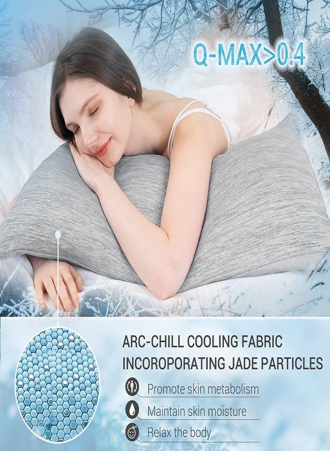 Marchpower Cooling Pillow Cases for Hot Sleepers, Japanese Arc Chill Cooling Pillow Cases Zipper, Cool Pillow Cases King Pillowcase Breathable Skin-Friendly Design Cooling Pillow Case(20X36in)-Gray - Image 3