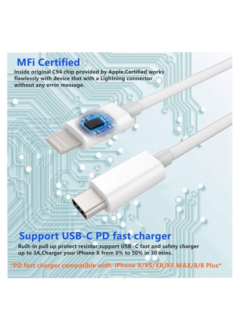 Phone Planet - Lightning Cable Fast Charging and Hi-Speed Syncing Cord Compatible with Apple iPhone X/XS/XR/XS MAX/8/8 Plus/iPad White - Image 1