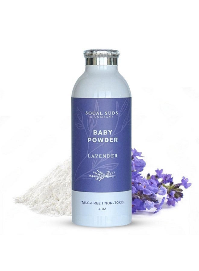 SoCal Suds & Company - Natural Baby Powder Talc-Free - Newborn Essentials with Arrowroot Powder, Kaolin, Aspen Bark Extract for Soft Soothing Protected Skin - Gentle Absorption - Lavender, 4oz - Image 1
