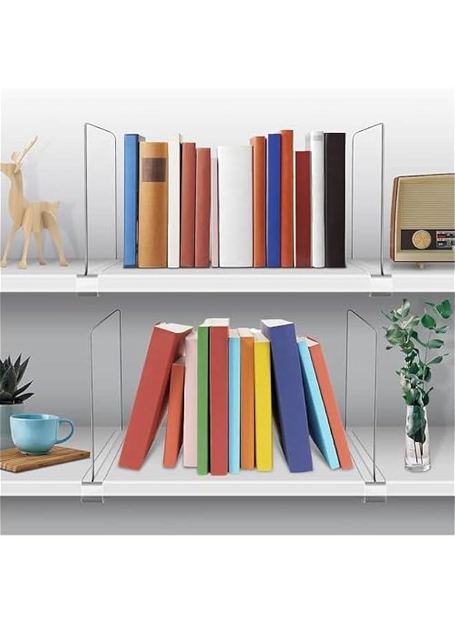 HOOKOR Durku 6Pcs Acrylic Shelf Dividers for Closet Organization,Closet Shelf Divider Closet Dividers for Shelves Shelf Organizer for Closet Shelf Organizer for Wood Closet Separator Clear  - Image 4