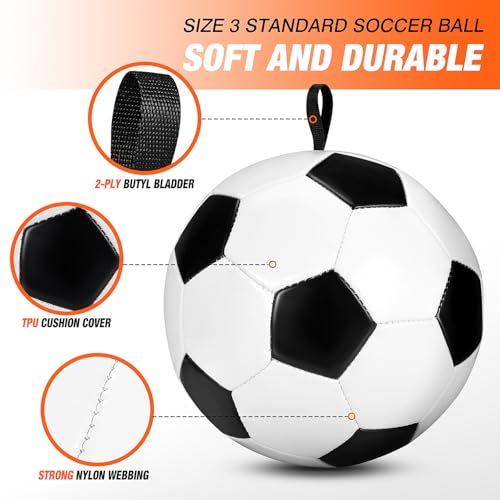 UZTUGG Soccer Training Equipment Soccer Ball Dribble Trainer for Juggling Foot Control Kicking Practice Kick Trainer with Soccer Adjustable Cord Solo Soccer Ball Practice Equipment Aid Return - Image 3