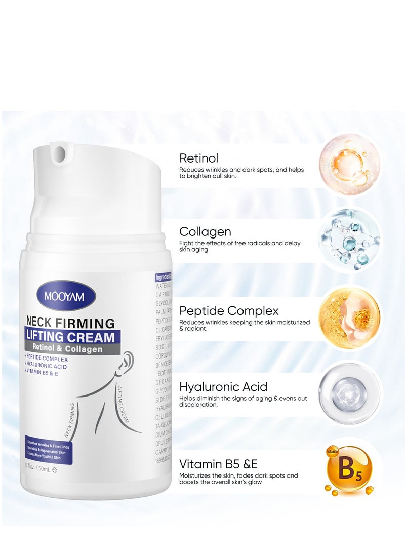 MOOYAM - Firming and Lifting Neck Cream, Neck and Body Firming Cream for Anti-Aging, Reducing Wrinkles, Removing Double Chin, Polypeptide Retinol Collagen Lighten Neck Lines Cream - Image 1