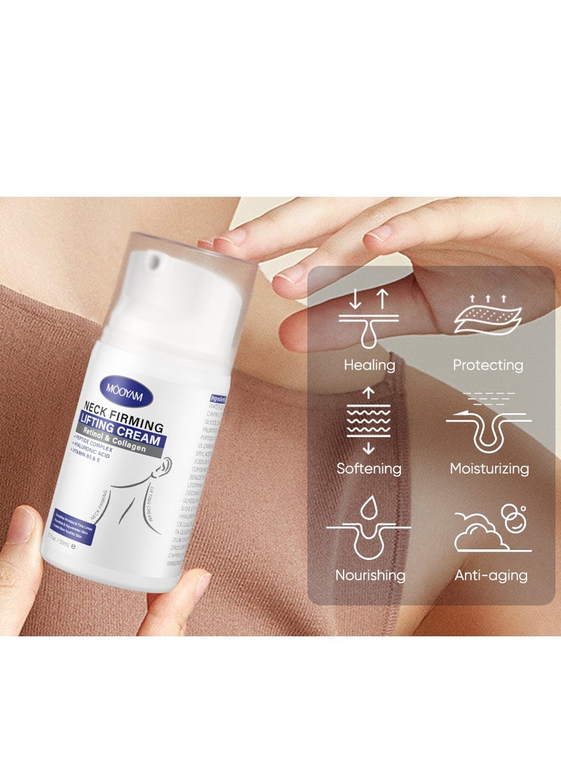 MOOYAM - Firming and Lifting Neck Cream, Neck and Body Firming Cream for Anti-Aging, Reducing Wrinkles, Removing Double Chin, Polypeptide Retinol Collagen Lighten Neck Lines Cream - Image 1