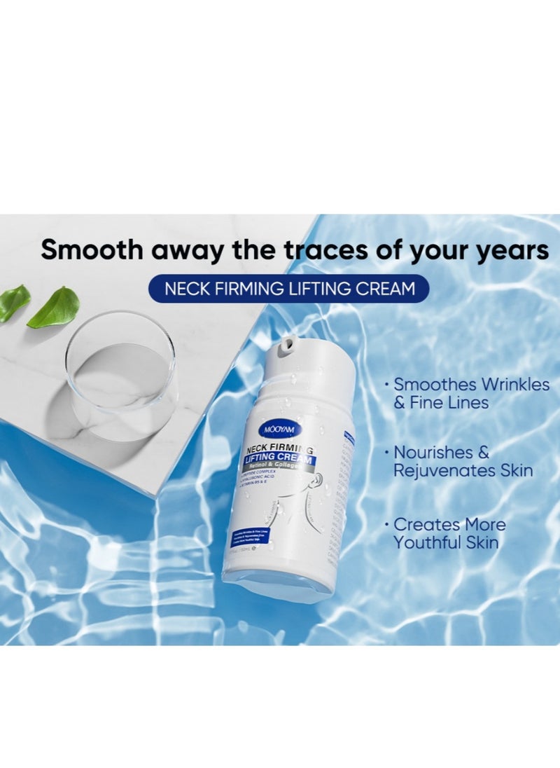MOOYAM - Firming and Lifting Neck Cream, Neck and Body Firming Cream for Anti-Aging, Reducing Wrinkles, Removing Double Chin, Polypeptide Retinol Collagen Lighten Neck Lines Cream - Image 1