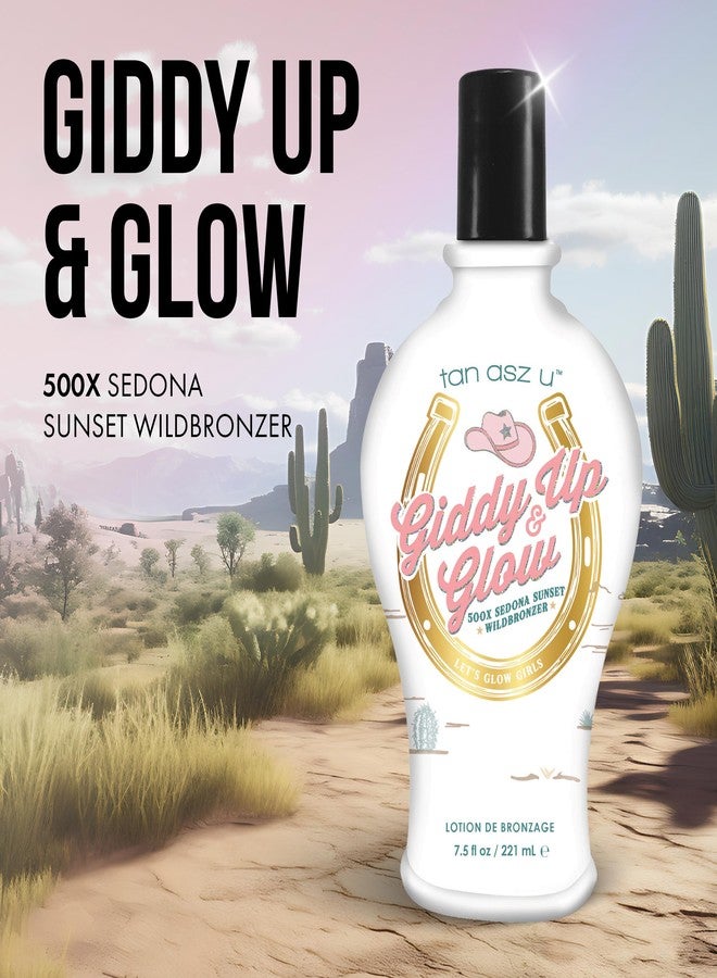 تان أسز يو لوشن تسمير البشرة Tan Asz U Giddy Up & Glow، 500X Sedona Sunset Wild Bronzer مع سيروم Wild Rose & Prickly Pear Glow، 7.5 أونصة سائلة - Image 2