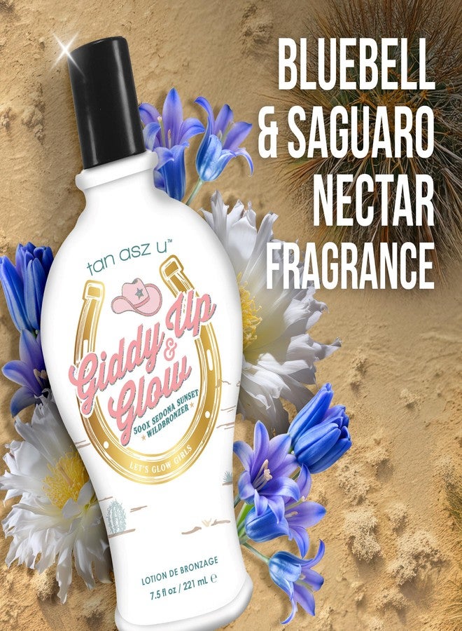 تان أسز يو لوشن تسمير البشرة Tan Asz U Giddy Up & Glow، 500X Sedona Sunset Wild Bronzer مع سيروم Wild Rose & Prickly Pear Glow، 7.5 أونصة سائلة - Image 5