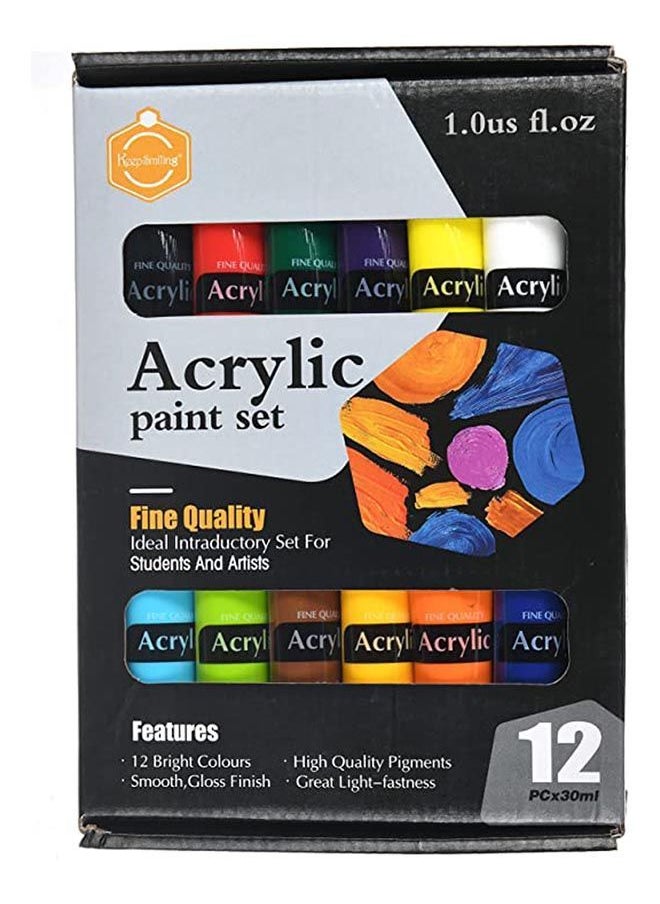 Keep Smiling Acrylic Paint Set 12 Colors  - Image 1