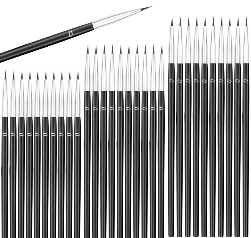 Anezus 30 Pcs Tiny Detail Paint Brushes 0 Fine Paint Brushes Set Liner Brush for Miniature 40k Model Crafts Watercolor Acrylics Oil