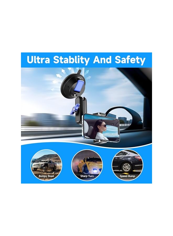 Green Tiger Car Photography Phone Holder Phone Mount, Suction Cup Car Phone Holder, Universal 360° Rotation Anti-Shake Metal Car Phone Holder for Video Recording & Navigation, Applicable for iPhone Samsung, Black - Image 4