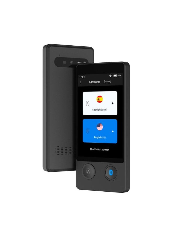 BURAQ - Hishell W12 144 Languages AI Voice Translator Smart Camera Translator Offline Dialogue Real-Time Mutual Translation(Black) - Image 1