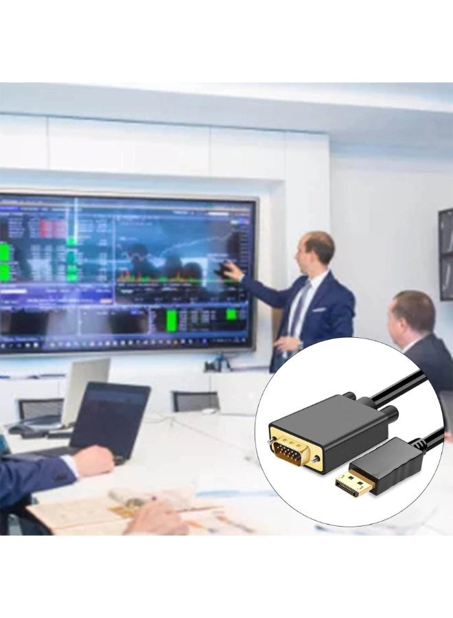 كابل محول DisplayPort إلى VGA، سهل الاستخدام، للشاشات وأجهزة العرض وأجهزة الكمبيوتر. كابل محول عالي السرعة من DP إلى VGA مع نقل إشارة مستقر وعرض عالي الوضوح. - Image 4