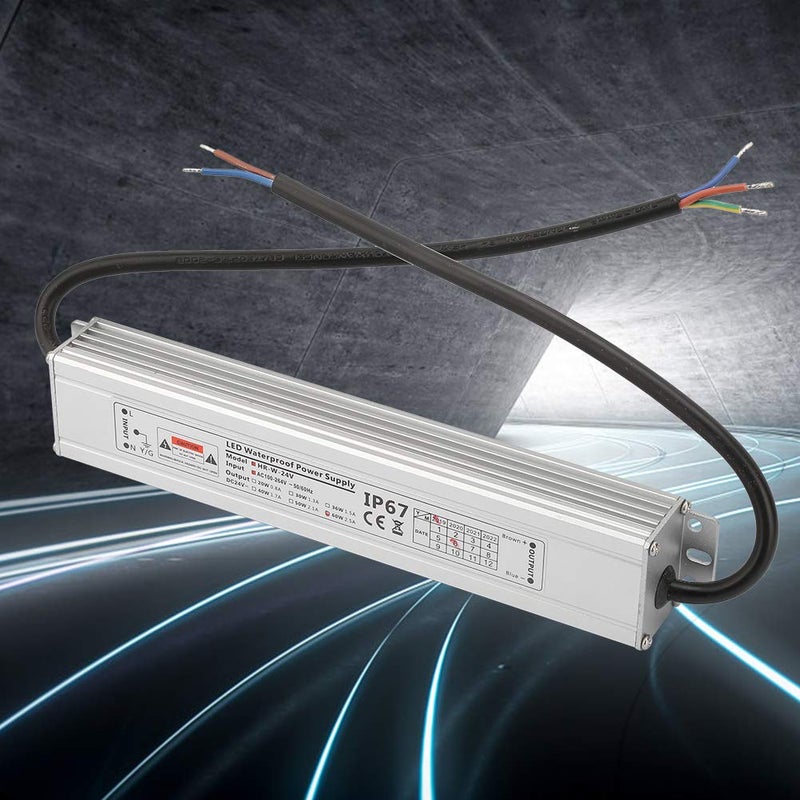 IP67 Waterproof 60W LED Driver Power Supply 24V 2.5A Constant Voltage Transformer Universal Plug Indoor Outdoor Use - Image 4