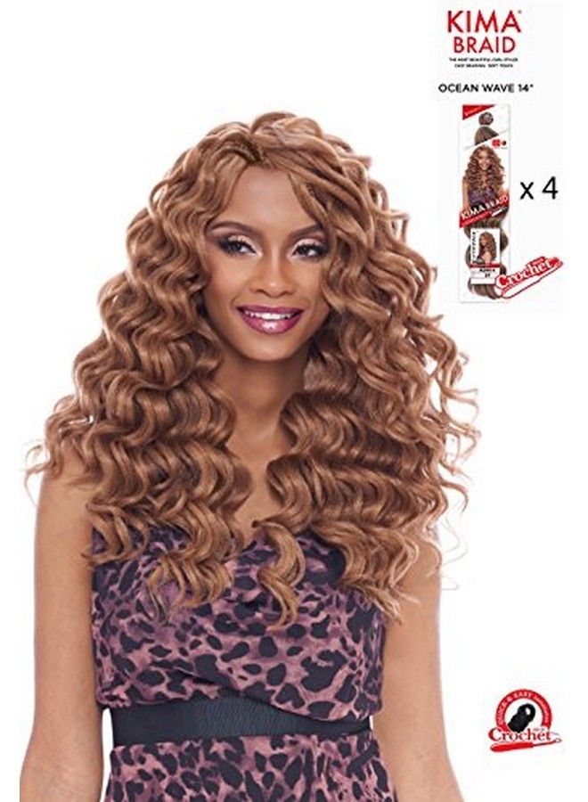Harlem 125 Kima Braid Ocean Wave 14" Crochet Braid 4 Pack Deal Kow14 (1Boffblack) - Image 3