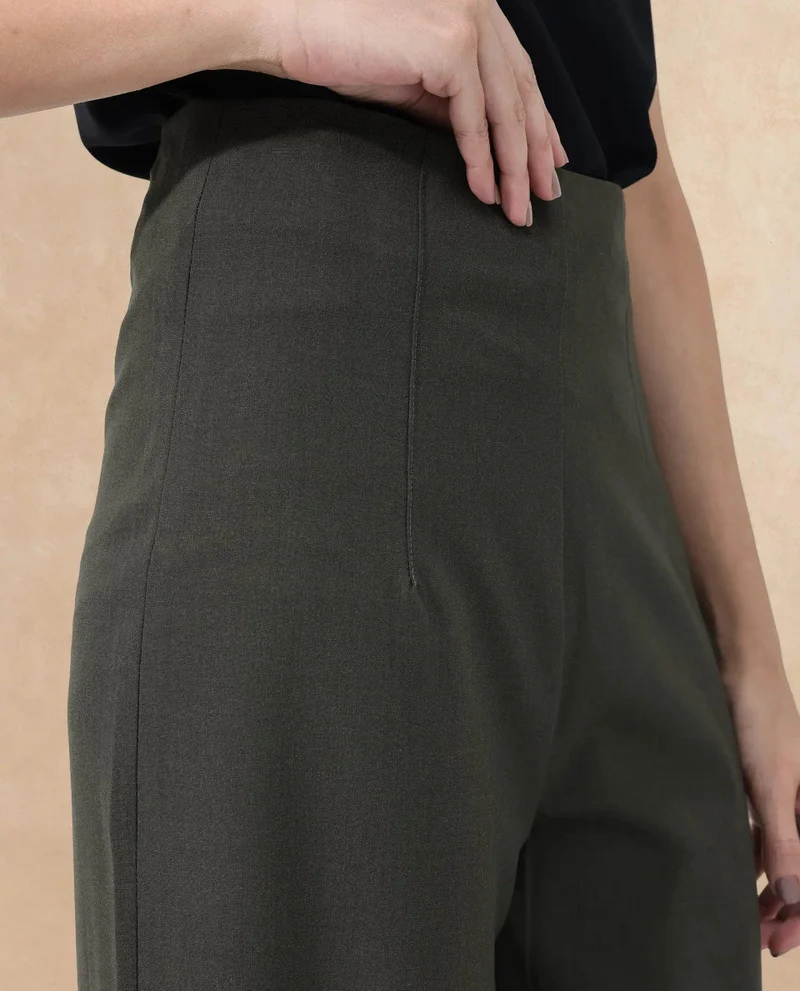 Rareism Women's Vintage High Waisted Flared Pants