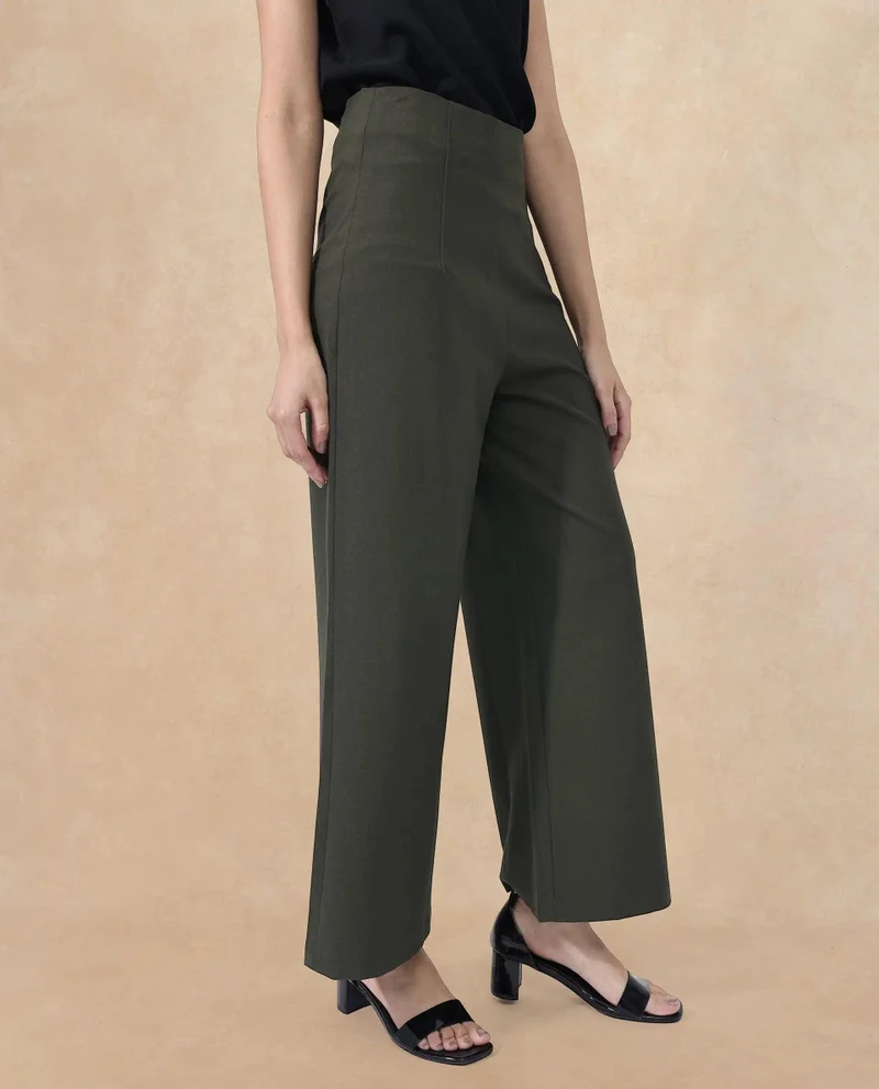 Rareism Women's Vintage High Waisted Flared Pants