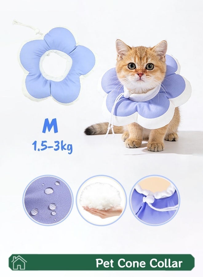 Cat Dog Cone Collar,Adjustable Cat Cone Collar To Stop Licking After Surgery,Elizabethan Collars For Pets,Protection Cone Neck Recovery Collar,For Dogs Cats Puppies Rabbits Wound Healing Protective After Surgery(Blue) - Image 1
