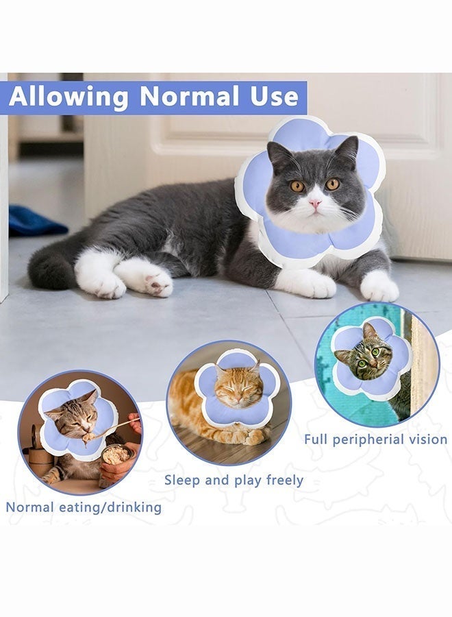 Cat Dog Cone Collar,Adjustable Cat Cone Collar To Stop Licking After Surgery,Elizabethan Collars For Pets,Protection Cone Neck Recovery Collar,For Dogs Cats Puppies Rabbits Wound Healing Protective After Surgery(Blue) - Image 3