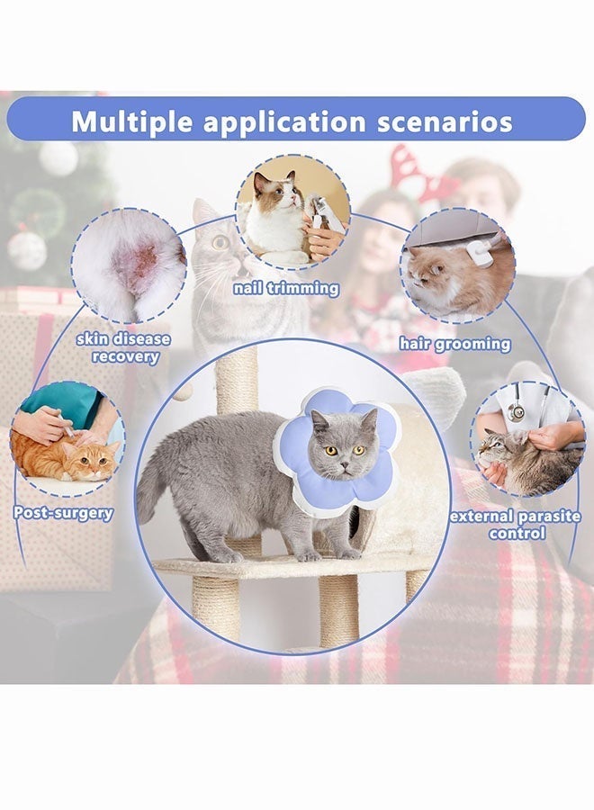 Cat Dog Cone Collar,Adjustable Cat Cone Collar To Stop Licking After Surgery,Elizabethan Collars For Pets,Protection Cone Neck Recovery Collar,For Dogs Cats Puppies Rabbits Wound Healing Protective After Surgery(Blue) - Image 5