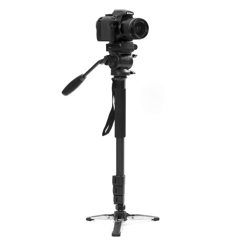 Powerpak Mono-X10 4.8ft Monopod Three Leg self Standing 360 Degree Rotatable with Head for Nikon Canon DSLR Panasonic Video Camera Upto 2.5kg, Black - Image 4