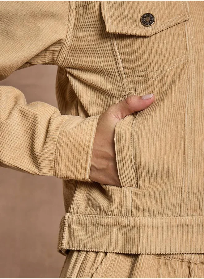 ساسافراس Corduroy Pocket Details Jacket with Buttons by Styli