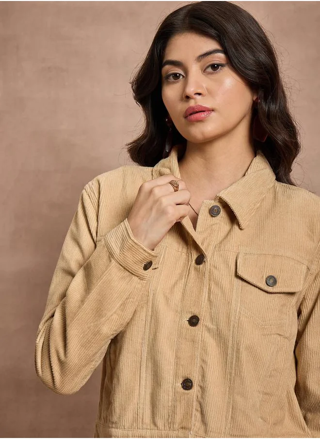 ساسافراس Corduroy Pocket Details Jacket with Buttons by Styli