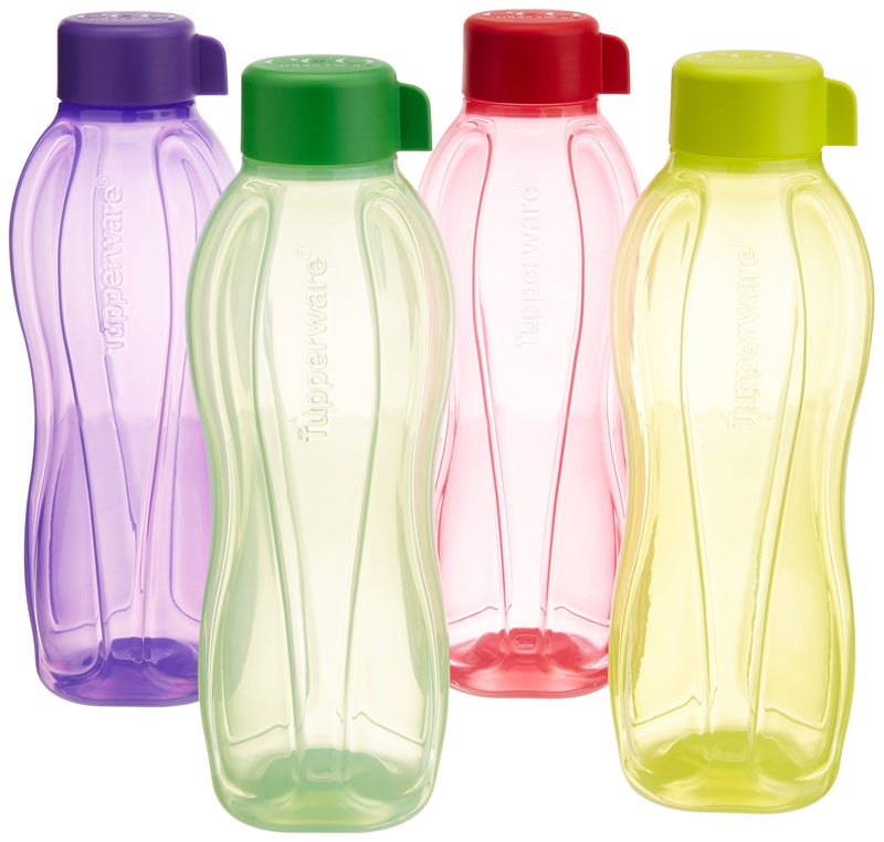 Tupperware Plastic Water Bottle  Set Of 4  Multicolor  1 liter - Image 1