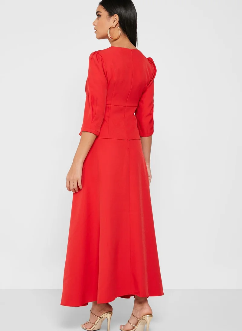 Khizana Detailed Waist Midi Dress