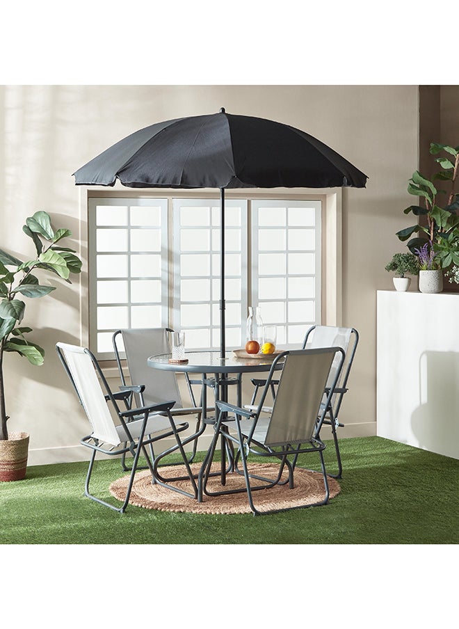 Home Box طقم تورينو أوتدور مكون من 6 قطع و4 كراسي وطاولة ومظلة 80 × 70 × 80 سم  - Image 1