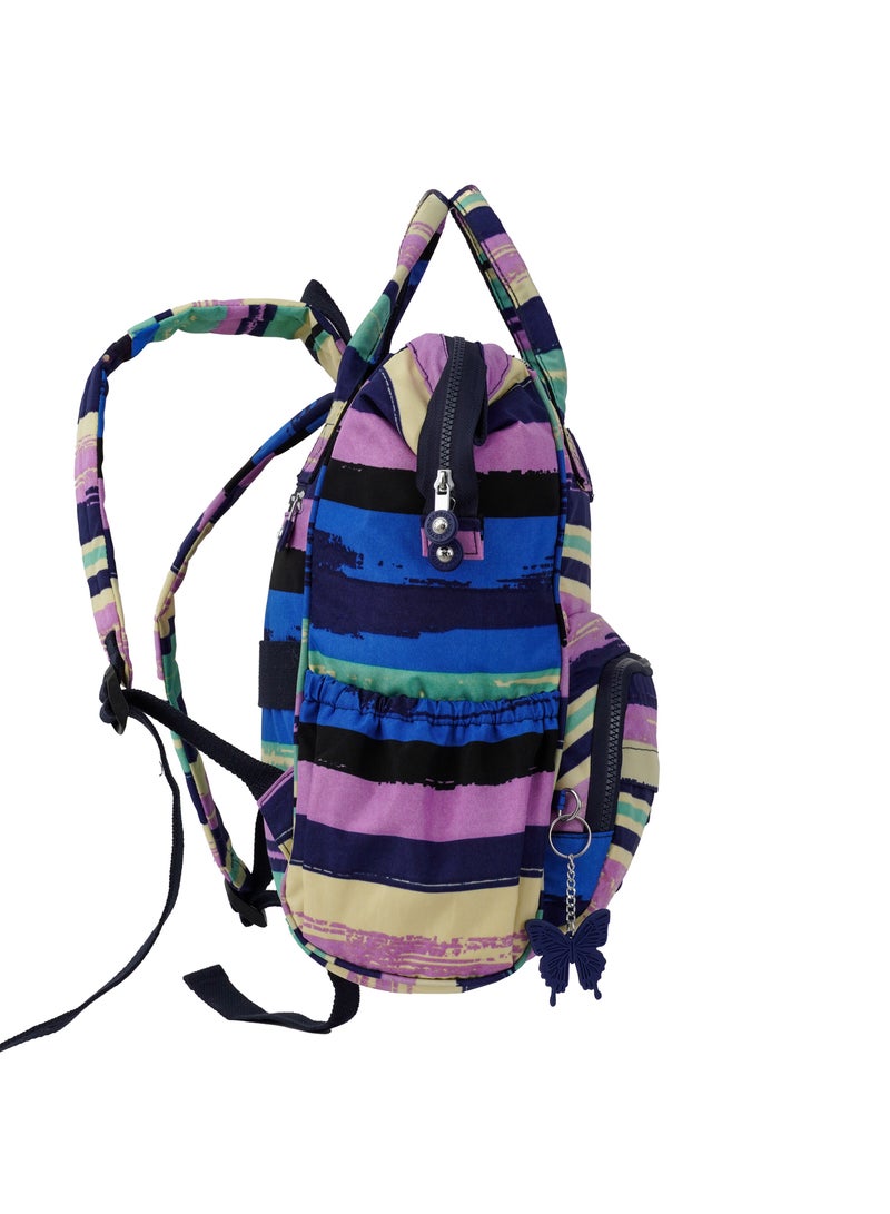 CAPRICE COLLECTION Baby Dipper Bagpack Mommy Bag – Water-Proof Nylon, Multi-Compartment, Adjustable Strap, Multicolor Horizontal Stripes  - Image 4