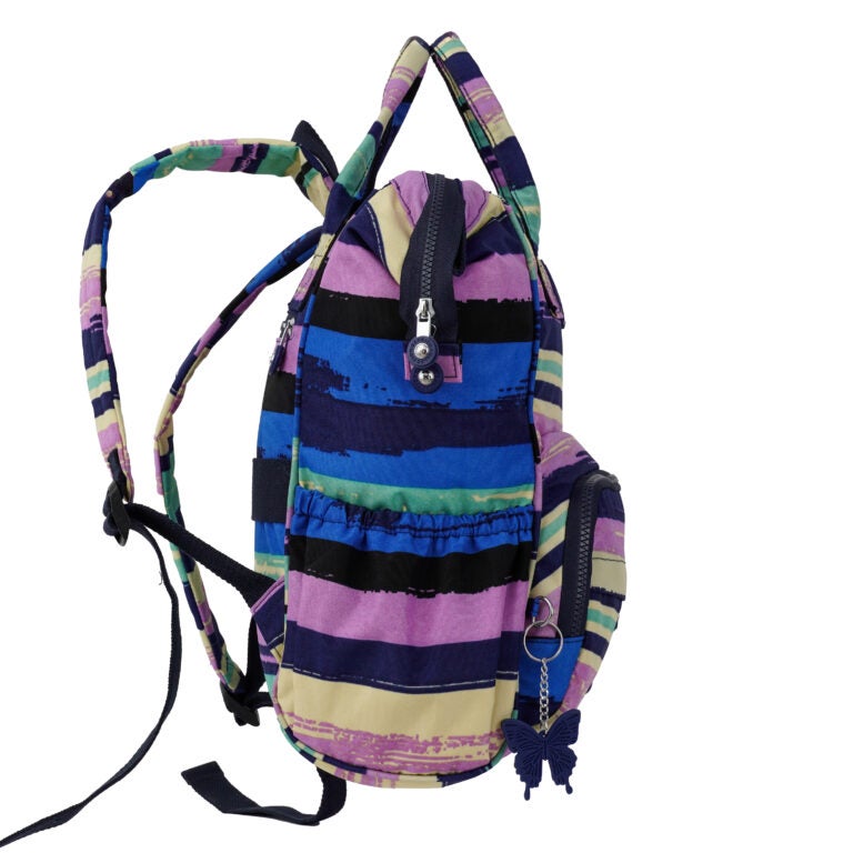 مجموعة كابريس شنطة للأمهات من كابريس كوليكشن – مخططة متعددة الألوان، نايلون مقاوم للماء، سعة 16.2 لتر، تصميم متعدد الحجيرات - Image 3