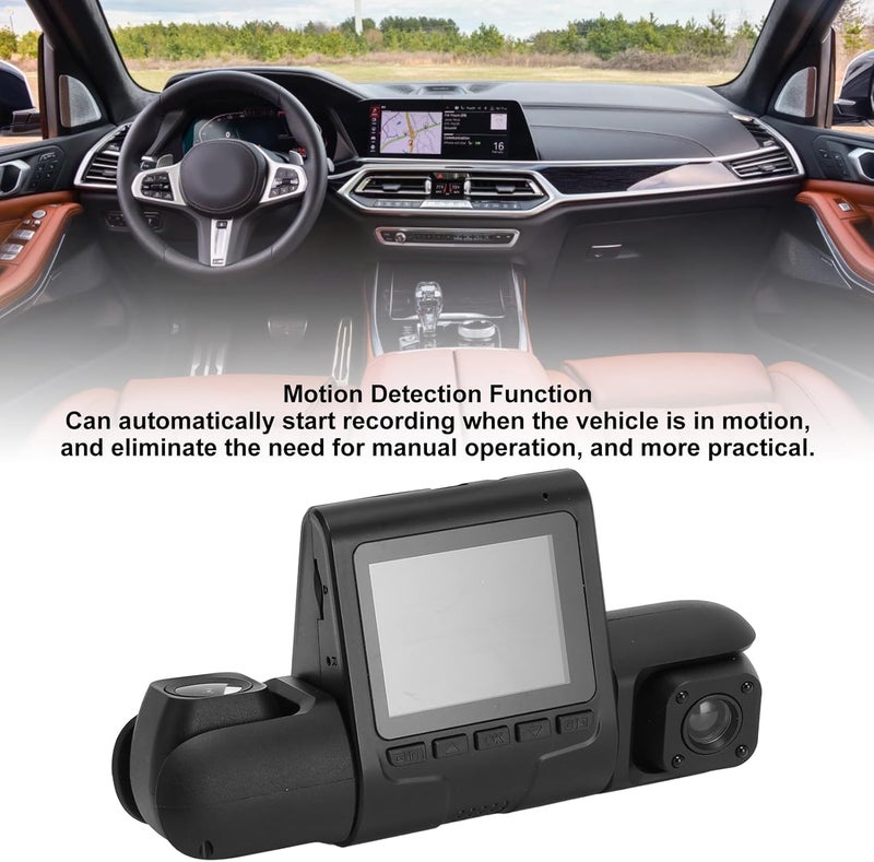 أنجريك Car Driving Recorder, HD Night Monitoring ABS 3 Lens 170 Degree Wide Angle Mini Dash Cam for Car Reversing - Image 2