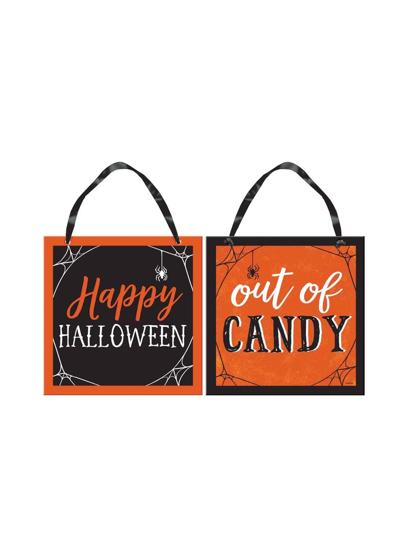 Amscan Classic Orange & Black Halloween Candy Reversible Sign