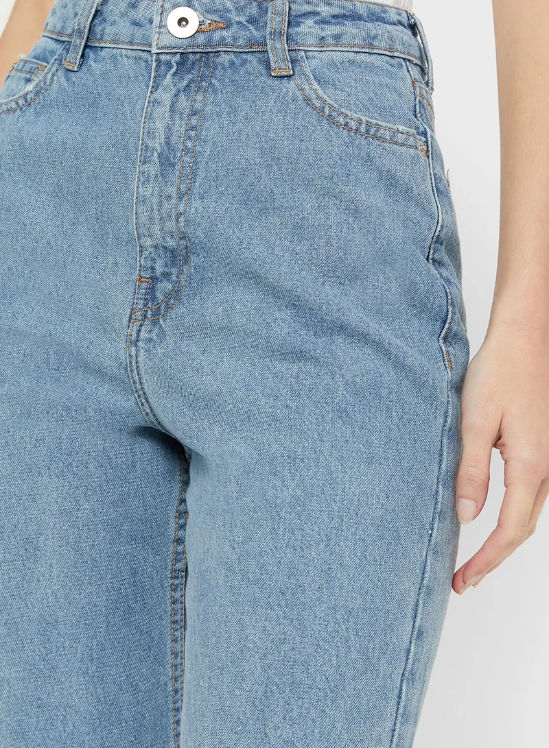 BRAVE SOUL Distressed Mom Jeans