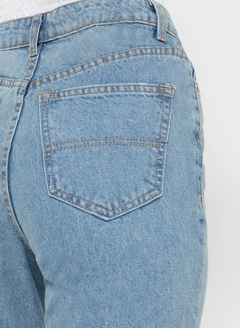 BRAVE SOUL Distressed Mom Jeans