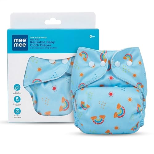 Mee Mee Reusable Cloth Diapers for Babies (0–3 Years) | Adjustable & Machine Washable | Leakproof Design | Double Absorption with Protective Cover | Soft, Breathable & Hypoallergenic - Image 5